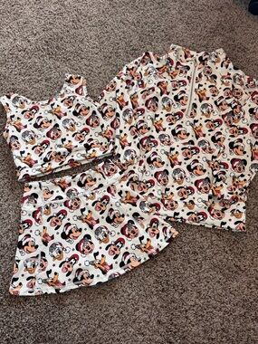 Kids Christmas Minnie & Mickey Print Set - 3-Piece